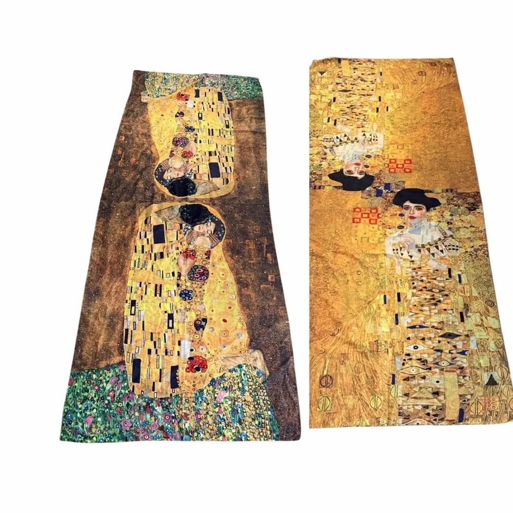 Klimt Silk Scarf Shawl Two Sided The Kiss Adel Bloch-Bauer 28